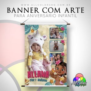 Banner para aniversário | Moana baby