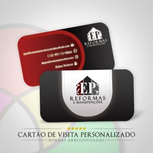 Cartão de visita com bordas arredondadas e verniz localizado, arte profissional All Colors Design Gráfico profissional