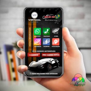 Cartão Digital Interativo para Revendedoras de Veículos - Empresa Brilho Car