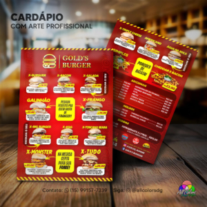 Cardápio Personalizado Impresso | Plastificado e PVC com Arte Básica ou Premium