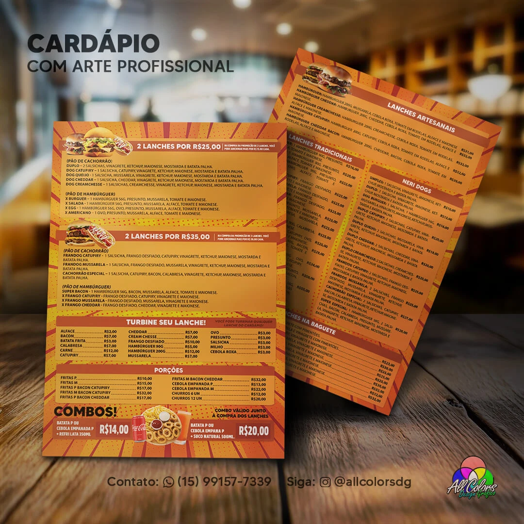 foto cardápio neri lanches