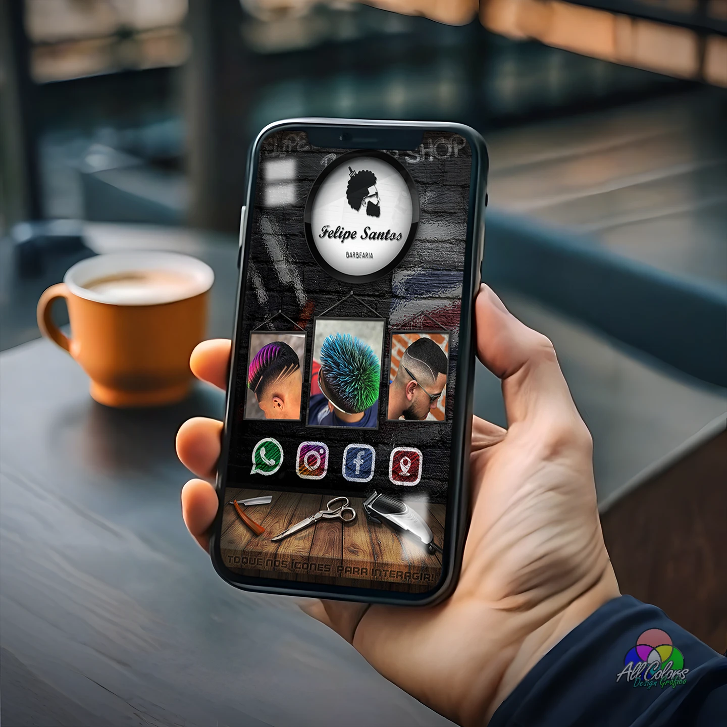 cartao digital barbearia whatsapp interativo