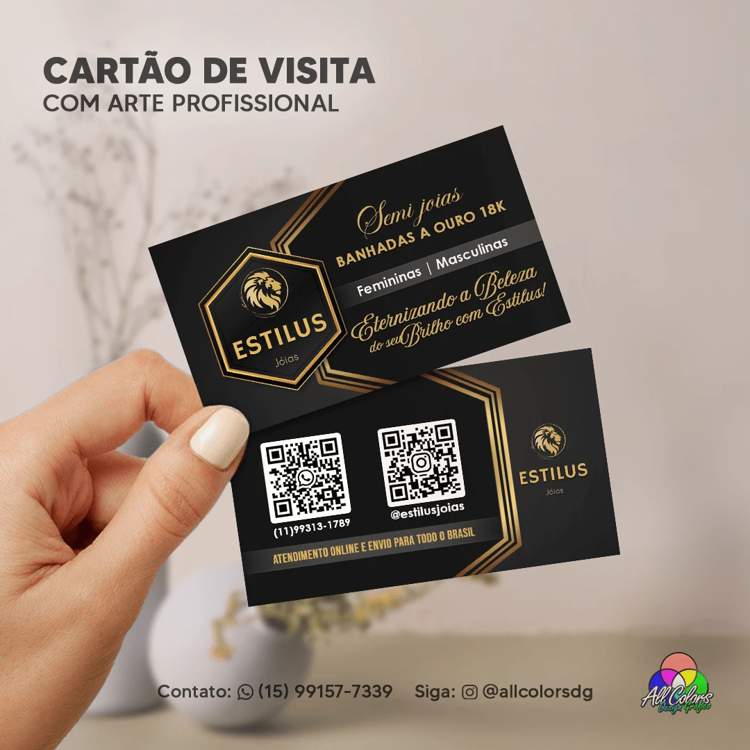 foto cartão de visita joias banhada a ouro