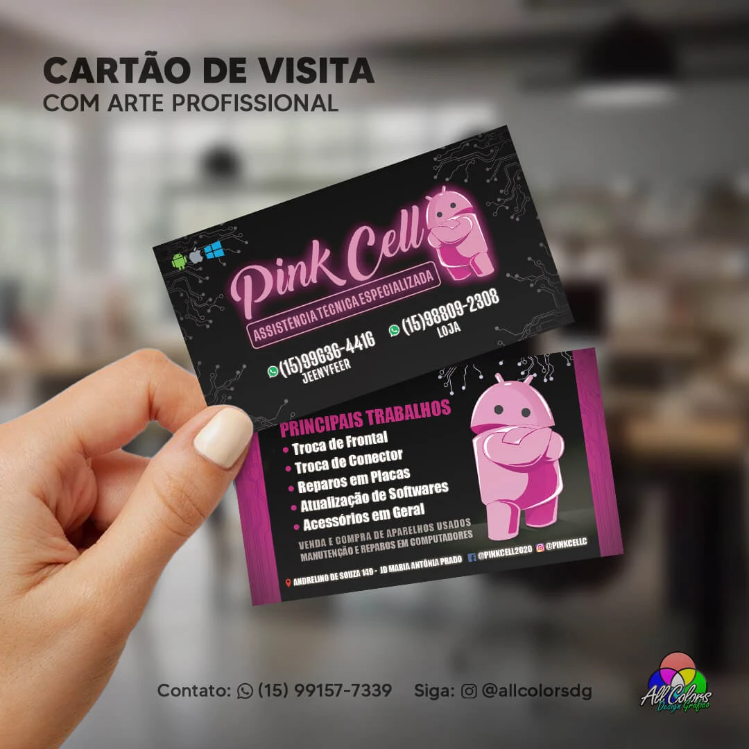 foto cartão pink cell assistência técnica de celulares
