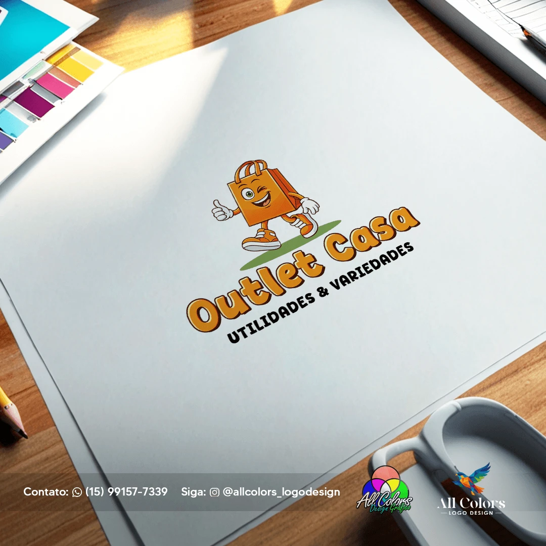 Logotipo   empresa OUTLET CASA   utilidade domesticas e variedades
